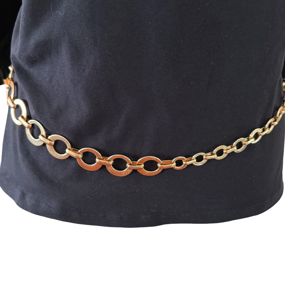 Gold Plated Chain Boho Belt With Medium And Small Links Size Small 36.5”